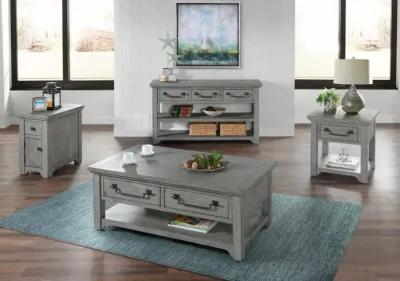 BEACH HOUSE DOVE GREY 1-DRAWER END TABLE