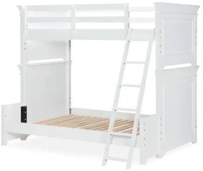 Kids/Teens Canterbury White Complete Twin Over Full Bunk Bed