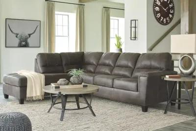 Ashley Navi 2-Piece Sleeper Sectional with Chaise Left-Arm Facing Smoke