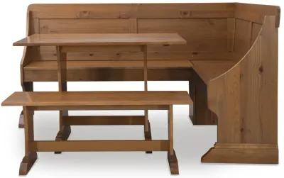 Linon Midwest Pine Breakfast Nook with Table & Bench