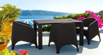 Compamia Vegas Extendable Indoor- Outdoor Rectangular Dining Table in Wicker Brown