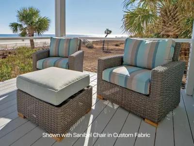 SANIBEL OUTDOOR WHITE OTTOMAN