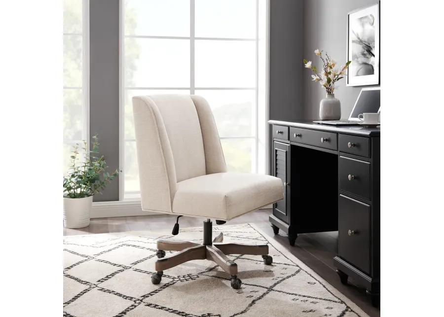 DRAPER UPHOLSTERED SWIVEL OFFICE CHAIR - NATURAL LINEN