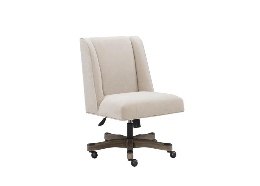 DRAPER UPHOLSTERED SWIVEL OFFICE CHAIR - NATURAL LINEN