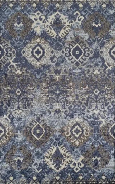 Dalyn Indigo Majesty Traditional Ornate 5'X7'Area Rug with Vintage Fade