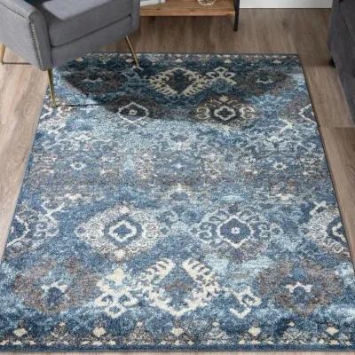 Dalyn Indigo Majesty Traditional Ornate 5'X7'Area Rug with Vintage Fade