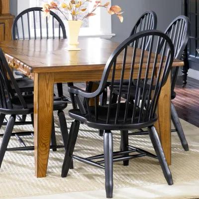 Liberty Furniture 5-Piece Rustic Oak/Black Bow Back Rectangular Dining Table Set Treasures