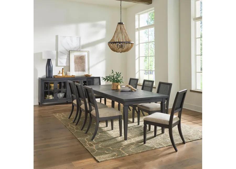 9-PIECE RECTANGULAR DINING TABLE SET WITH PANEL BACK CHAIRS - CARUSO HEIGHTS