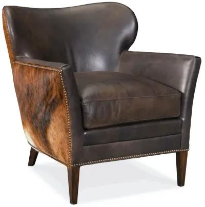 Hooker Furniture Kato Leather Club Chair with Dark Hoh