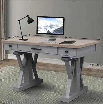 Americana Modern Collection 56 Inch Power Lift Desk Dove Color