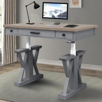 Americana Modern Collection 56 Inch Power Lift Desk Dove Color