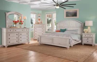 American Woodcrafters Sedona Complete King Bed in Cobblestone White