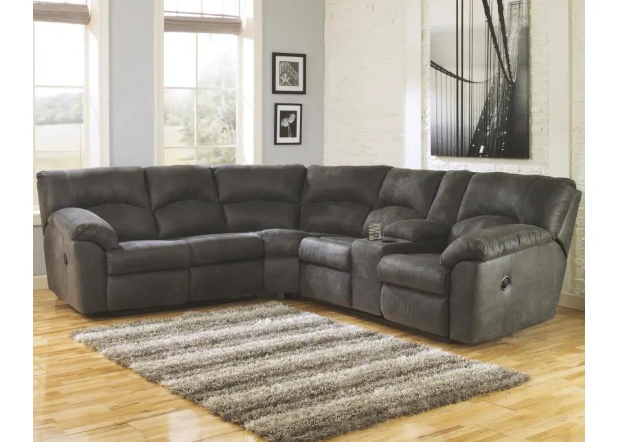 TAMBO 2-PIECE RECLINING SECTIONAL PEWTER SIGNATURE DESIGN