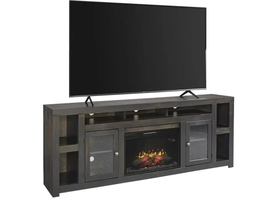 AVERY LOFT GHOST BLACK 84 INCH FIREPLACE TV STAND CONSOLE