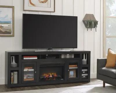 Aspenhome Avery Loft Ghost Black 84 Inch Fireplace TV Stand Console