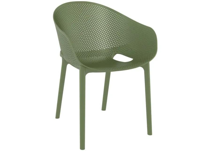 SKY PRO STACKING DINING CHAIR OLIVE GREEN