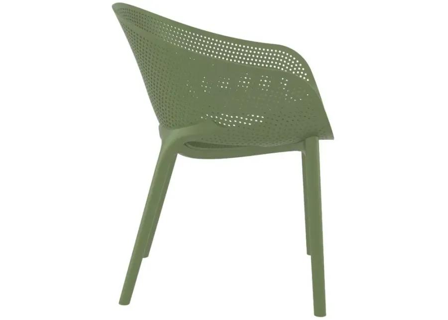 SKY PRO STACKING DINING CHAIR OLIVE GREEN