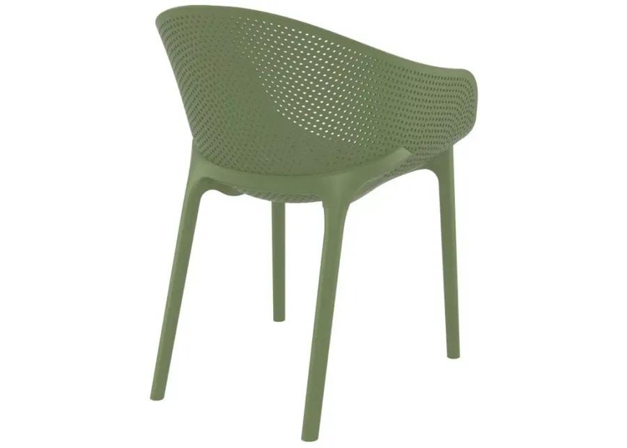 SKY PRO STACKING DINING CHAIR OLIVE GREEN