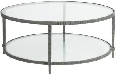 Artistica Home by Lexington Metal Designs Claret 42 Inch Round Metal Cocktail Table Iron Gray/Clear