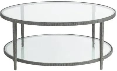 Artistica Home by Lexington Metal Designs Claret 42 Inch Round Metal Cocktail Table Iron Gray/Clear