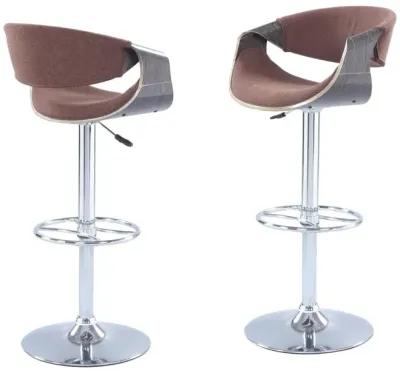 Chintaly Brown Bent Wood Saddle Seat Pneumatic-Adjustable Stool