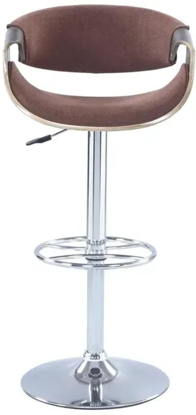 Chintaly Brown Bent Wood Saddle Seat Pneumatic-Adjustable Stool