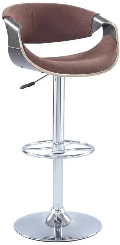 Chintaly Brown Bent Wood Saddle Seat Pneumatic-Adjustable Stool