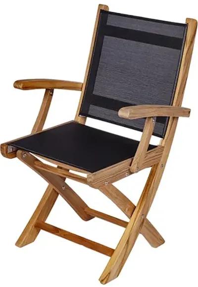 Royal Teak Sailmate Outdoor Black Sling Folding Armchair