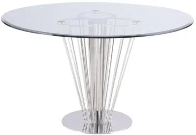 FERNANDA CONTEMPORARY ROUND GLASS DINING TABLE