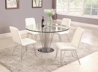 FERNANDA CONTEMPORARY ROUND GLASS DINING TABLE