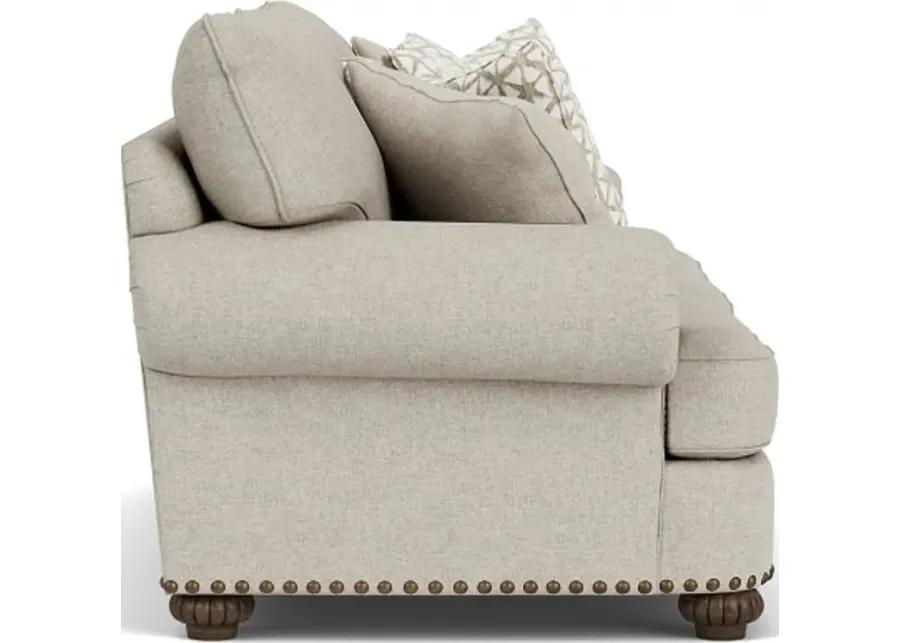 PATTERSON SILVER DRIFTWOOD SOFA WITH NAILHEAD TRIM