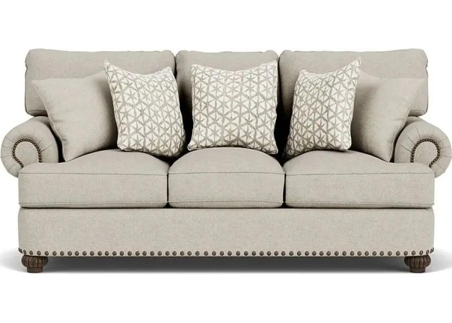 PATTERSON SILVER DRIFTWOOD SOFA WITH NAILHEAD TRIM