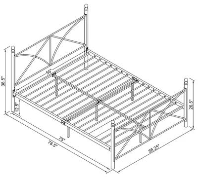 Coaster Hart Metal Full Open Frame Bed Matte Black