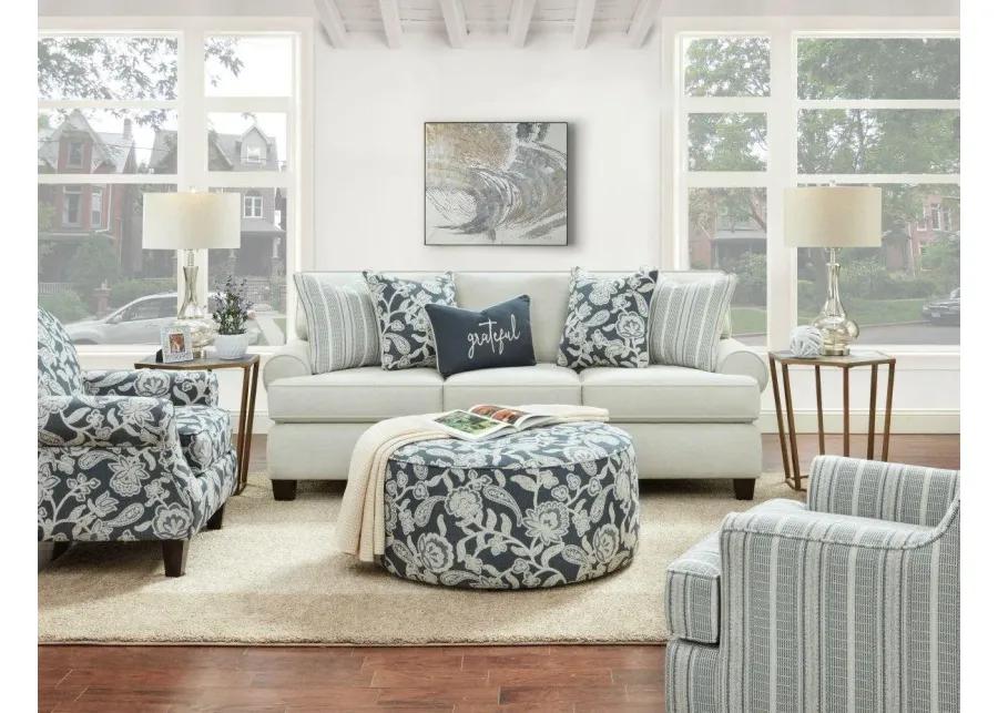 AWESOME OATMEAL SOPHIE INDIGO/WHITE ACCENT CHAIR