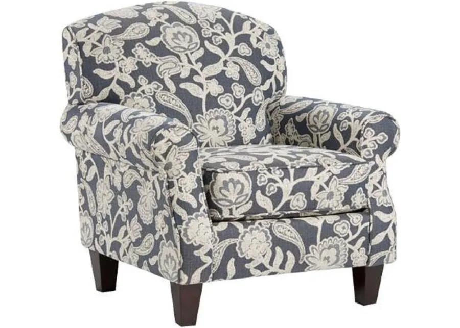 AWESOME OATMEAL SOPHIE INDIGO/WHITE ACCENT CHAIR