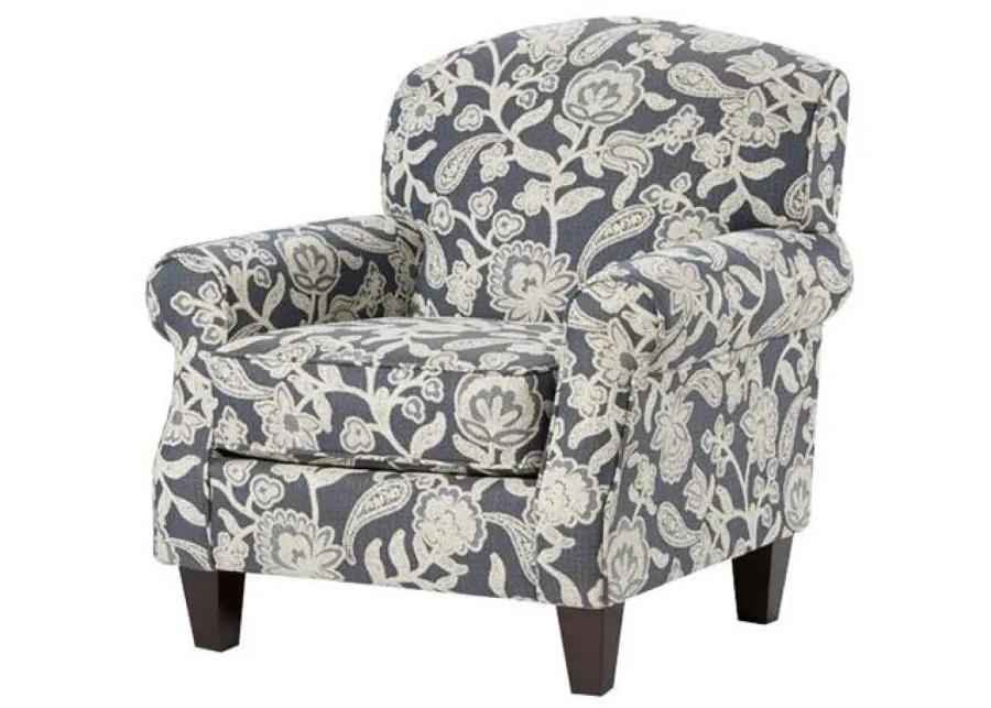 AWESOME OATMEAL SOPHIE INDIGO/WHITE ACCENT CHAIR