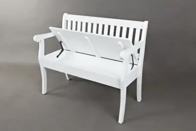 Jofran Artisan's Craft Storage Bench Weathered White