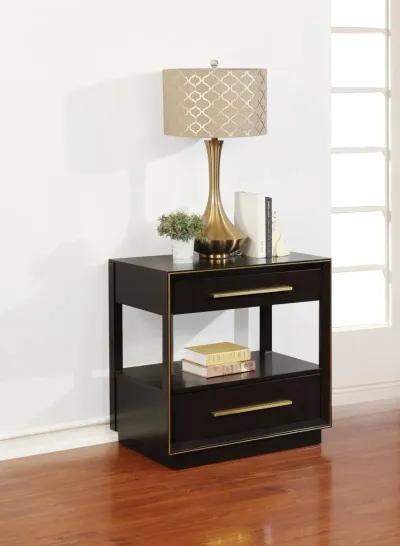 Coaster Durango 2-Drawer Nightstand Smoked Peppercorn