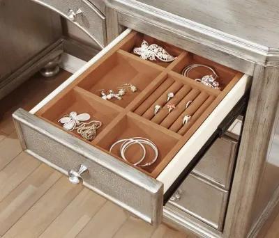 BLING GAME SEVEN-DRAWER VANITY DESK METALLIC PLATINUM