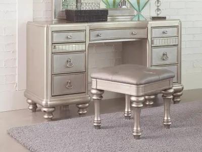 BLING GAME SEVEN-DRAWER VANITY DESK METALLIC PLATINUM