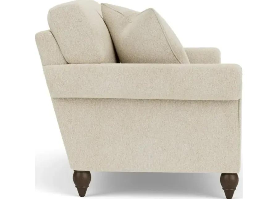 SOUTH HAVEN WHITE SHELL LOVESEAT WITH ROUND LEGS