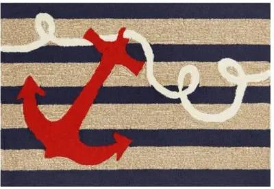 Trans Ocean Liora Manne Frontporch Anchor Indoor/Outdoor Navy Rug