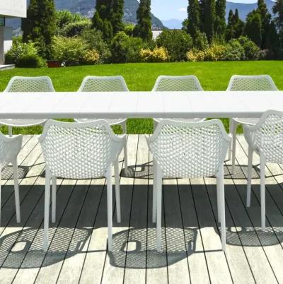 Air XL Extension Outdoor Dining Set 11-Piece White