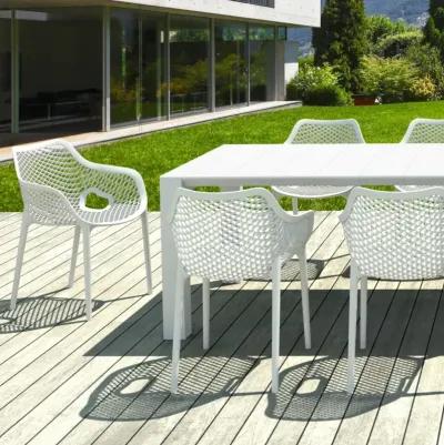 Air XL Extension Outdoor Dining Set 11-Piece White