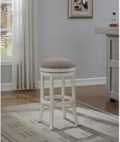 American Woodcrafters Aversa 34 Inch Backless Stool Wood Frame Barstool in Distressed Antique White