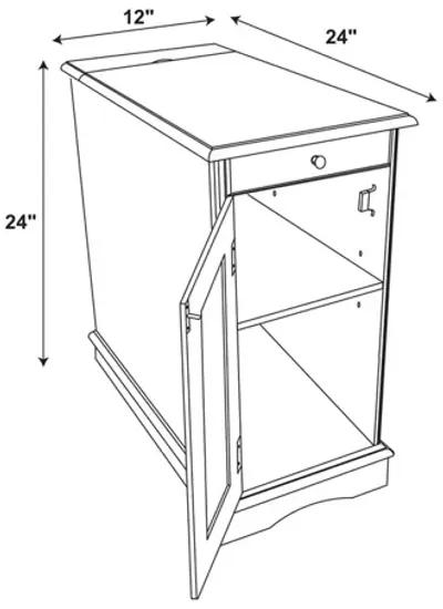 BUTLER ACCENT TABLE WITH USB - AQUA