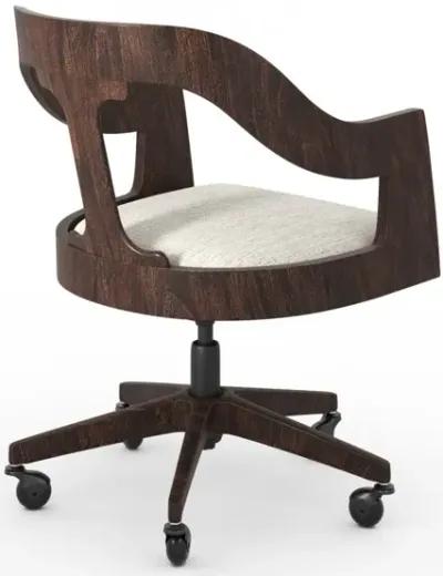 Casa Inspirata Crescent Brunette Dark Brown Wood Finish Home Office Desk Chair