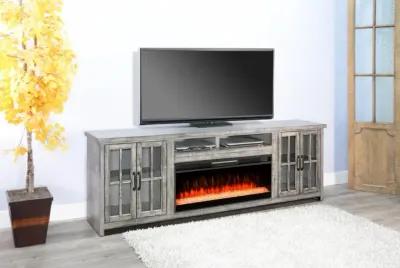 Sunny Designs Alpine Grey Media TV Stand Console with Fireplace Option