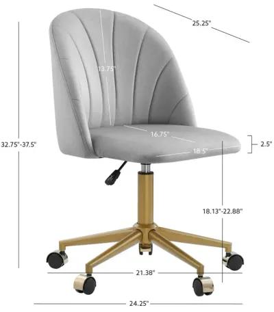 Linon Adalynn Light Gray Home Office Desk Chair