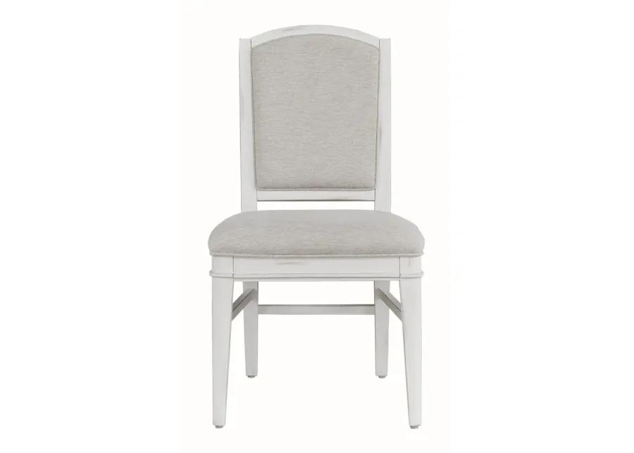 MEADOWBROOK WHITEWASH WITH SAND TOP UPHOLSTERED SIDE CHAIR